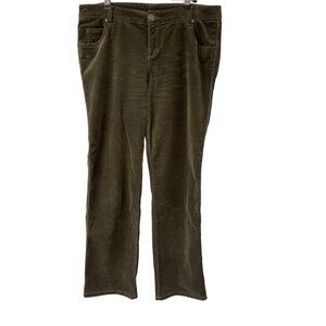 Woolrich Womens Green Corduroy Flare Pants Sz 8